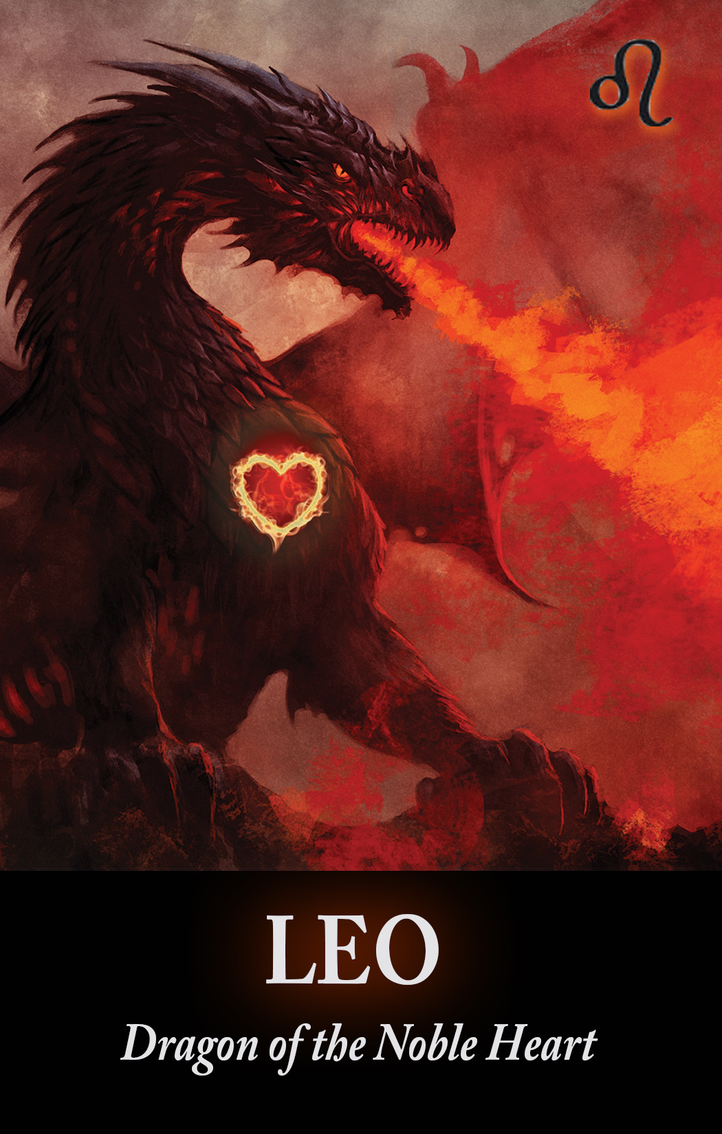 Leo Dragon Oracle Zodiac Card