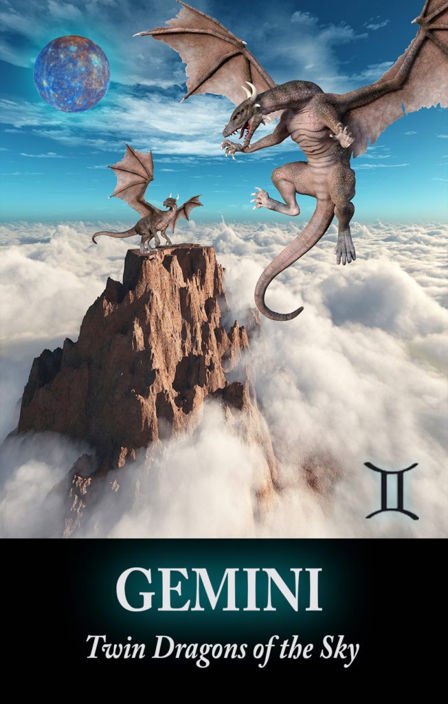 Gemini Dragons Oracle Zodiac Card